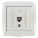 Телефонная розетка накладная Lezard Nata RJ11, цвет кремовый