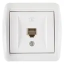 Телефонная розетка накладная Lezard Nata RJ11, цвет белый