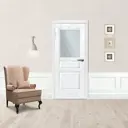 Дверь межкомнатная остеклённая Корона 60x200 см, шпон, цвет ясень