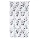 Штора на ленте «Цветы» 200х270 см цвет бело-серый