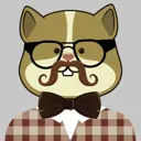 Картина на холсте «Hipster cat бежевый» 20х20 см