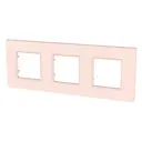 Рамка для розеток и выключателей Unica Quadro, 3 поста, цвет розовый жемчуг
