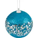 Елочный шар Winter с блестками ø 7.8 см пена голубой