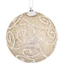 Елочный шар узор ø 9.8 см пена шампань