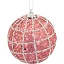 Елочный шар паутинка ø 9.8 см пена розовый