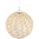 Елочный шар Christmas плетение ø 9.8 см пластик шампань