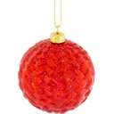 Шар ёлочный, 7.8 см, пластик, цвет красный
