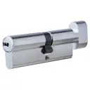 Цилиндр Abus 45х35 мм, ключ/вертушка, цвет никель