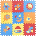 Пол мягкий «Космос», ЭВА 9 деталей 33x33 см
