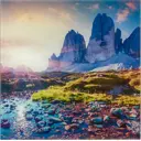 Картина на стекле Восход на озере 30x30 см