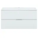 Тумба под раковину подвесная «Алвита» 100 см цвет белый глянец