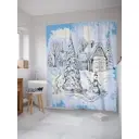 Шторка для ванной Снеговик у елки 180x200 см sc_18932