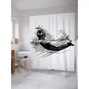Штора для ванной JoyArty Спортивное плавание из ткани, 180x200 см с крючками