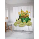 Штора для ванной JoyArty Добрая черепаха из ткани, 180x200 см с крючками
