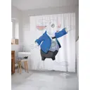 Штора для ванной JoyArty Толстый кролик из ткани, 180x200 см с крючками