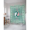 Штора для ванной JoyArty Инь янь рыбы из ткани, 180x200 см с крючками