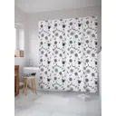 Штора для ванной JoyArty Смирные цветочки из ткани, 180x200 см с крючками