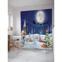 Штора для ванной JoyArty Новогодний вечер из ткани, 180x200 см с крючками