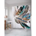 Штора для ванной JoyArty Декоративные перья из ткани, 180x200 см с крючками