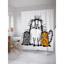 Шторка для ванной Мохнатые коты 180x200 см