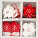 Набор ёлочных игрушек, 5 см, цвет кремовый/красный, 12 шт.