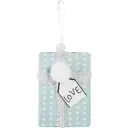 Украшение ёлочное «Коробочка с подарком» 11 см цвет голубой