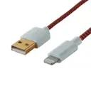 Кабель Lexman USB-Lightning 1 м 2.4 A цвет красный/черный