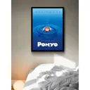 Постер Просто Постер Хаяо Миядзаки - Рыбка Поньо на утесе 60x90 в раме Металл