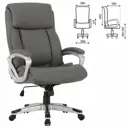 Кресло офисное Brabix Premium Level Ex-527, пружинный блок, рециклированная кожа, серое, 531937
