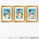 Картина «ArtNoMore» Набор из 3-х картин Ladies in Blue, Греция, XV век до н.э.