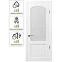 Дверь межкомнатная Верона остеклённая шпон натуральный цвет дуб белая эмаль 60х200 см