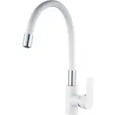 Смеситель для кухни Haiba HB70113-8 с гибким изливом, белый/хром