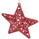 Елочная игрушка «Звезда» 10.5 см глиттер красный