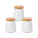 Банка для хранения 500 мл 9.2x9.2x11.2 см Elan Gallery Птички на ветке с деревянной крышкой, 3 штуки