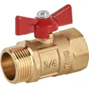 Кран шаровой прямой Галлоп 2304255 DN20 PN24 3/4" ВР/НР ручка бабочка латунь