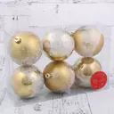 Набор елочных шаров Зимнее волшебство 4942089 8 см пластик желтый/золотой 6 шт