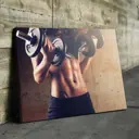 Картина без обрамления Red panda 60x40 см Девушка С Гантелями