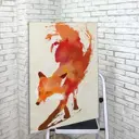Картина без обрамления Red panda 60x40 см Лисичка Акварель