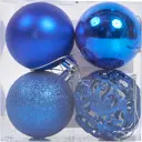 Набор ёлочных шаров 6 см цвет синий, 4 шт.