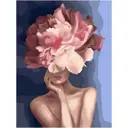 Картина по номерам Paintboy на подрамнике Дама с пионами 40x50