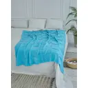 Плед Almaforhome КвадратыПок/голубмят, 215x140 см, трикотаж, цвет ледяной