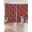 Штора Joyarty "Дедушка Мороз с подарками" на шторной ленте 265х170 цвет зеленый