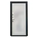 Входная дверь Гранит К-1 белая с зеркалом правая 207 х 96см Сталь Правый Серый / Серебристый ВД-Г-003-01