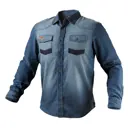 Рубашка Neo Tools Denim темно-синяя размер XXL рост 190