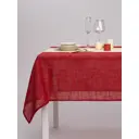 Скатерть праздничная DeНастия 160x250 см 100% ПЭ блестящая цвет красный