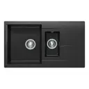 Мойка прямоугольная 87x20x50 см POLYGRAN искусственный камень цвет черный