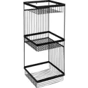 Полка для ванной Lemer Like трехъярусная прямая 20x20x52 см металл цвет чёрный