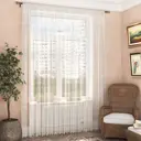 Тюль Цветы YML1596 на шторной ленте 240x500 см, цвет кремовый