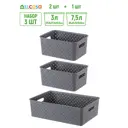 Корзина Violet 811941+3 24.50x16.50x35.50 см полипропилен цвет серый/светло-серый 3 шт