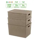 Корзина Violet 811744+3 25.50x26.50x36.50 см полипропилен цвет светло-коричневый 3 шт